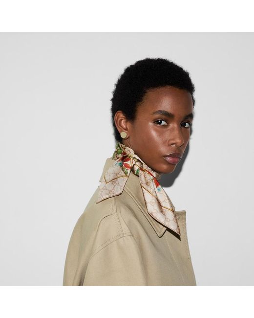 Gucci Metallic Printed Silk Twill Carré