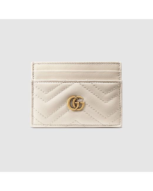 Gucci White Gg Marmont Card Case