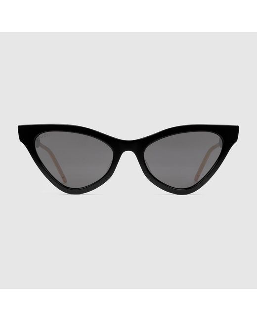 Gucci Black Sonnenbrille in Katzenaugenform aus Azetat