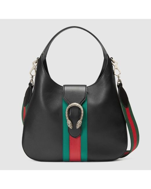 Gucci Black Dionysus Medium Web-stripe Hobo Bag