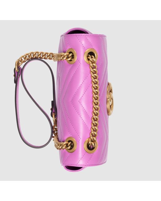 Gucci GG Marmont Matelassé Leather Mini Shoulder Bag in Pink | Lyst