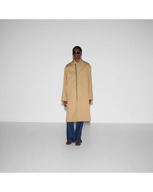 Gucci Mantel Aus Baumwolle Mit Prägung Und Web, Größe in Natural für Herren