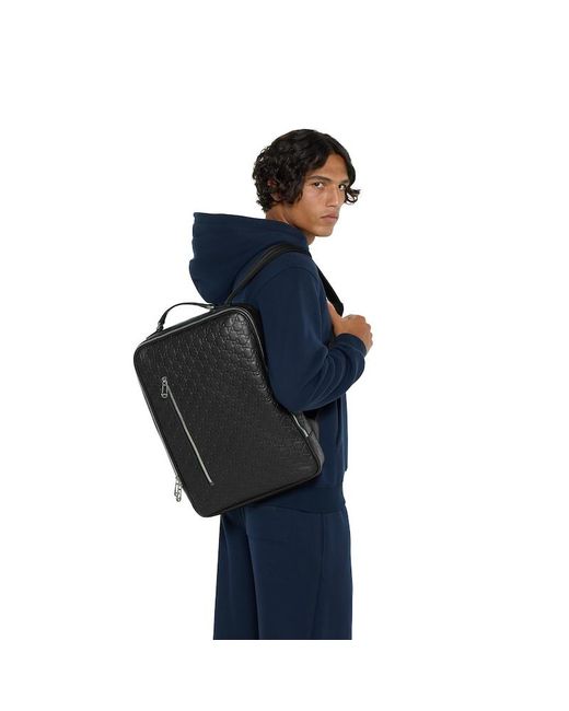 Gucci Black Gg Emblem Medium Backpack for men