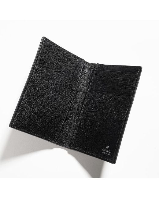 Gucci Black Essence Classic Card Case, Original Gg Fabric for men