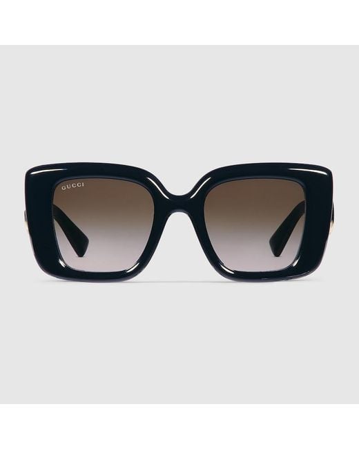 Lunettes De Soleil Monture Papillon Gucci en coloris Black