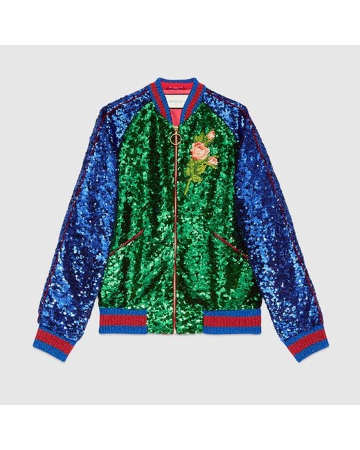 Gucci Sequin Embellished Bomber Jacket 