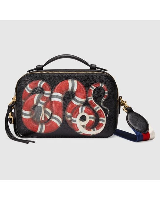Gucci 476079 2134 Bee Exotic Snake Skin Shoulder Bag (GG2067) in Red | Lyst