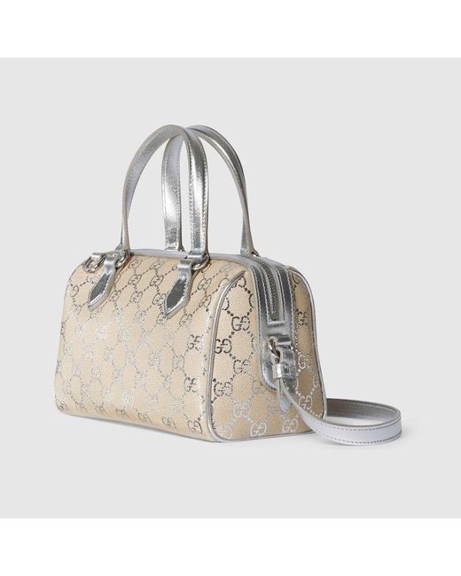 Gucci Metallic Gg Emblem Small Boston Bag