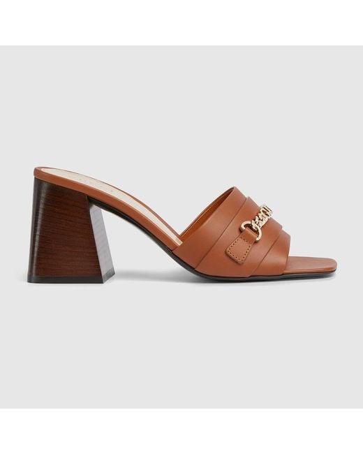 Sandalo Slider Signoria di Gucci in Brown