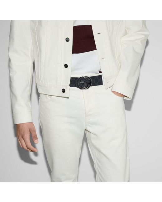 Ceinture Réversible Avec Boucle Gg, Taille 100 Gucci pour homme en coloris Black