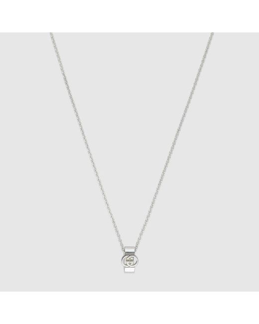 Gucci Metallic Collier À Pendentif Interlocking