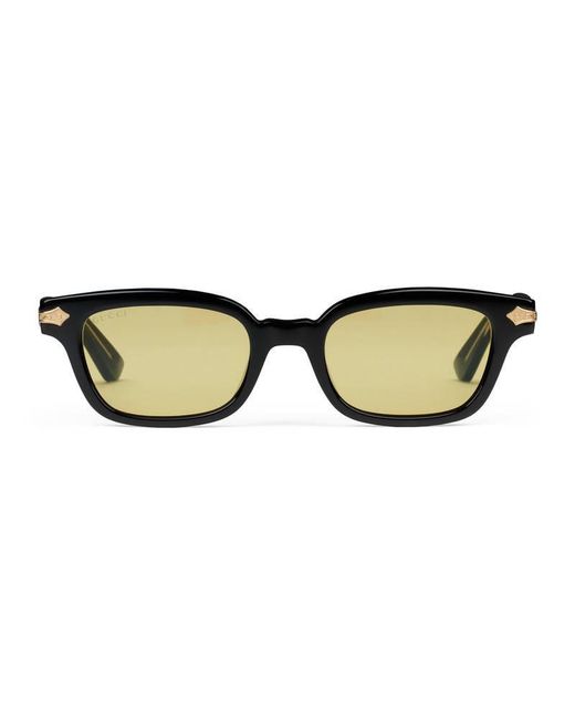 rectangular frame acetate sunglasses