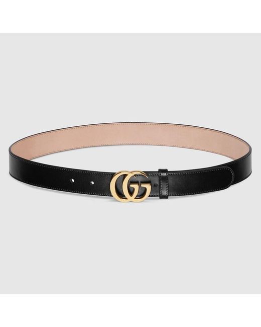 Gucci Black Gg Marmont Leather Belt for men