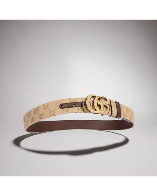 Gucci Brown Cut Gg Marmont Reversible Belt, Size 100