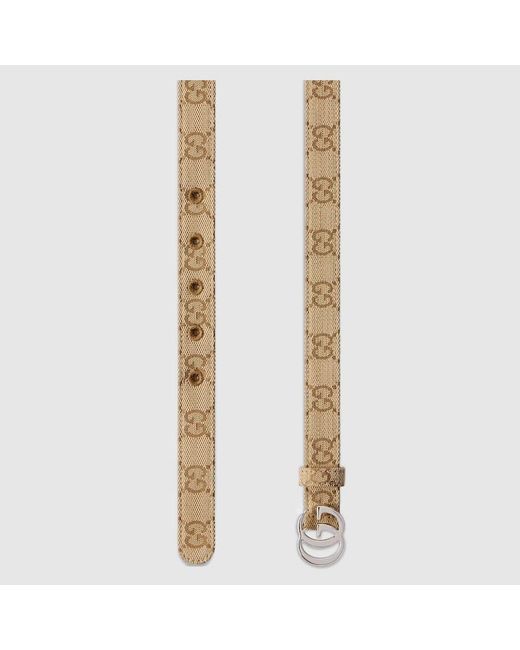 Gucci Brown Gg Marmont Thin Belt, Size 100
