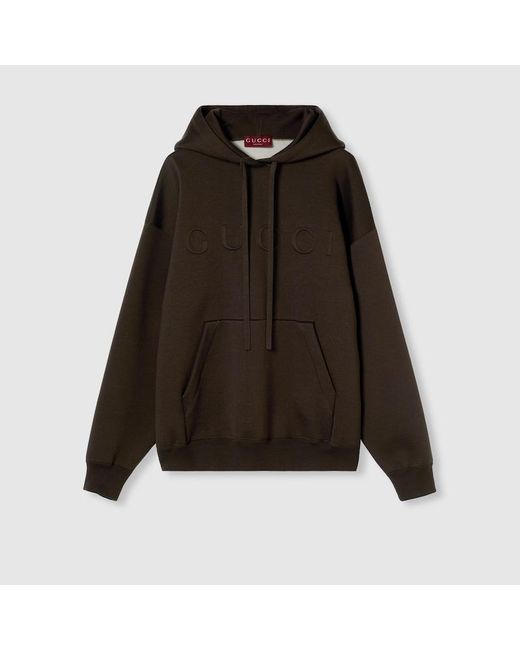Sudadera Con Capucha De Punto Extrafino, Talla Gucci de color Black