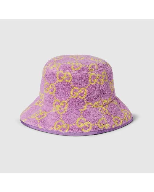 Sombrero Tipo Pescador de Jacquard de Rizo GG Gucci de color Pink