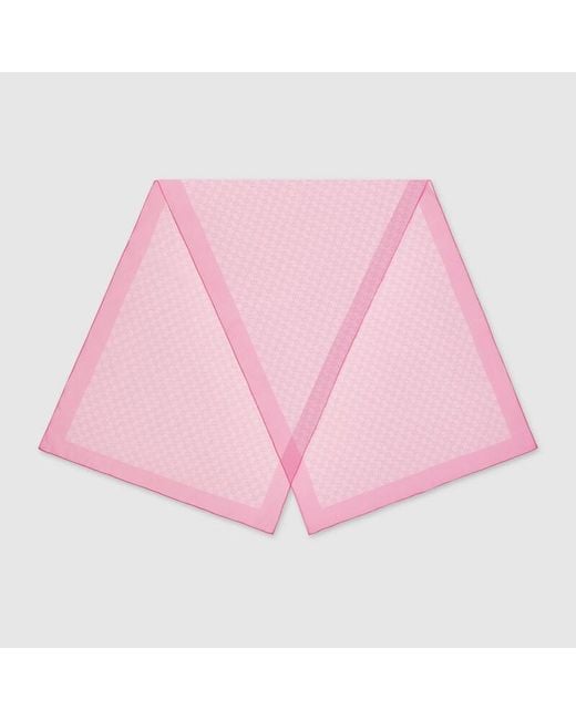 Gucci Pink Printed Silk Chiffon Stole