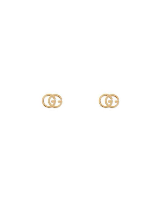 Gucci Metallic Gg 18ct Yellow-gold Tissue Stud Earrings