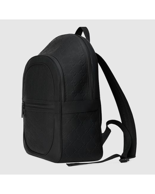 Gucci Black GG Rubber-effect Backpack for men