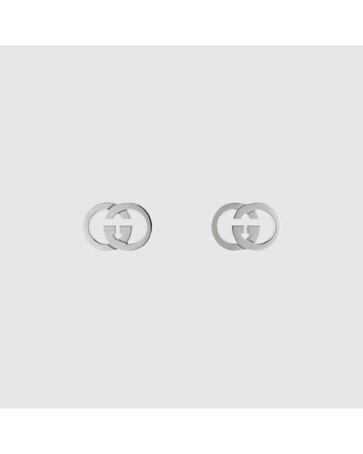 Gucci Metallic Interlocking Stud Earrings