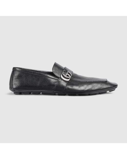 Gucci Black Driver With Double G, Leather for men