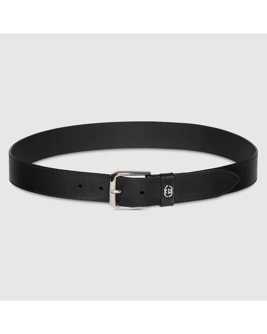 Gucci Black Belt With Interlocking G Detail, Size 100 for men