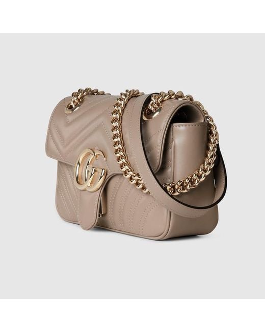 Borsa A Spalla Gg Marmont Misura Piccola di Gucci in Natural