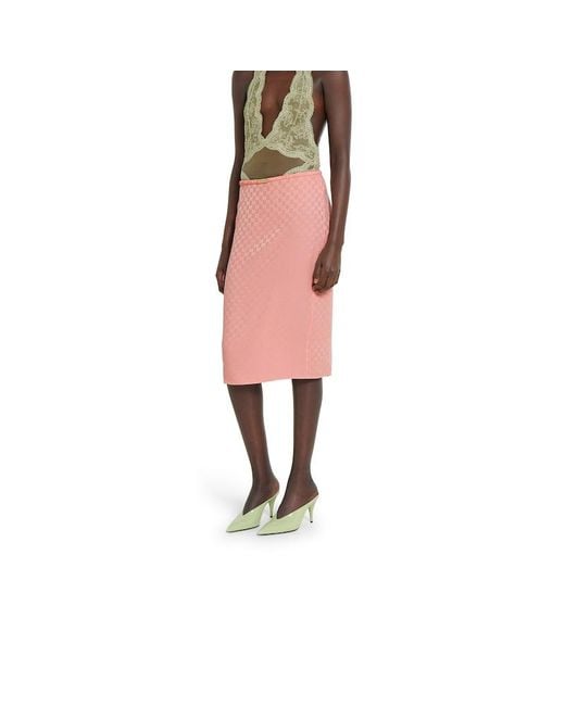 Gucci Ggシルクジャカード スカート, ピンク, ウェア Pink