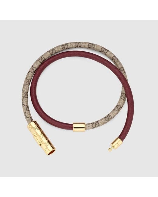 Gucci Brown Double Bracelet With Gg Detail
