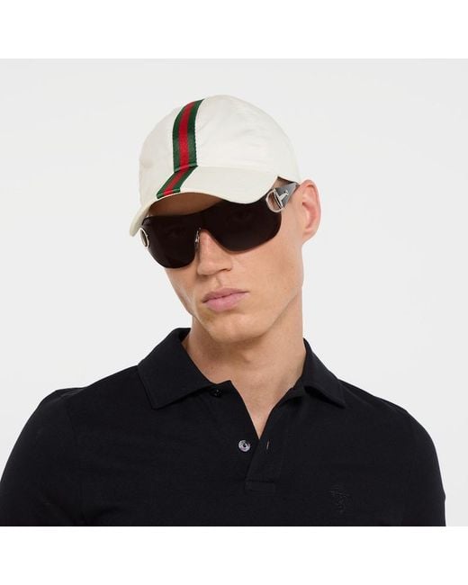 Gucci Baseballkappe Aus Baumwolle Mit Web, Größe in White für Herren