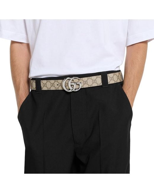 Gucci Black Reversible Gg Marmont Belt, Size 100 for men