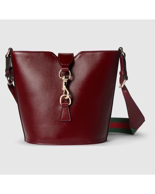 Gucci ミニ バケット ショルダーバッグ, ボルドー, Leather Red