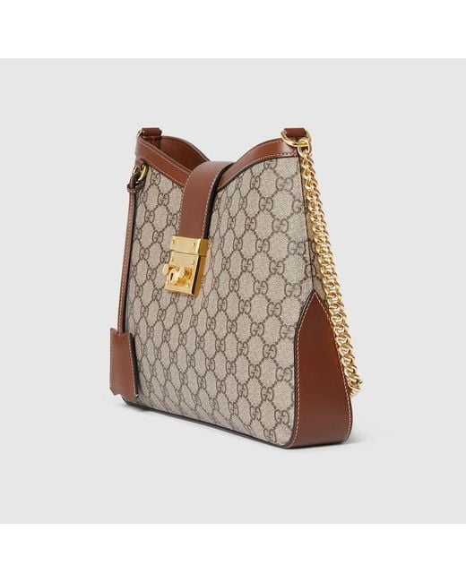 Gucci Natural Padlock GG Medium Shoulder Bag