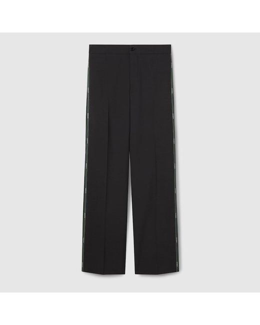 Pantalon En Laine Avec Liseré, Taille Gucci pour homme en coloris Black