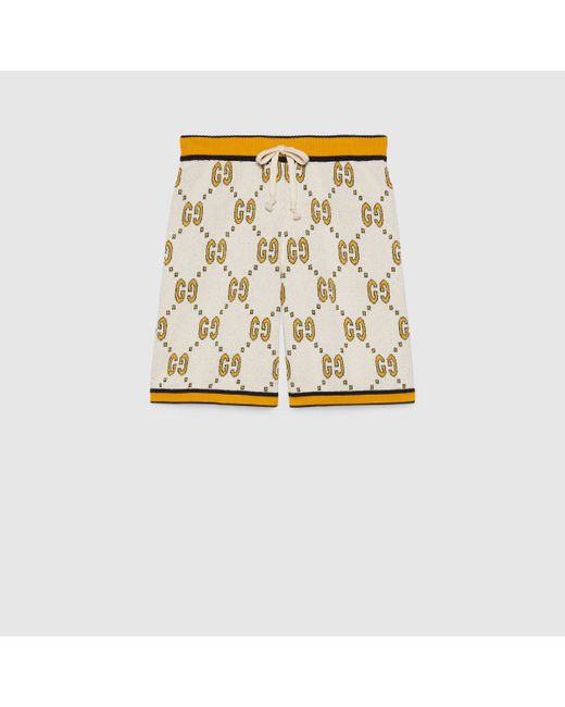 Gucci Natural GG Cotton Shorts for men