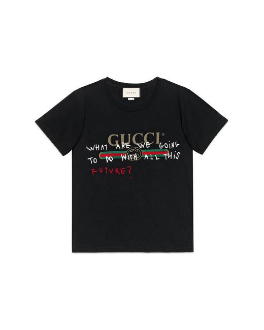Gucci Coco Capitán Logo T-shirt in Black for Men | Lyst