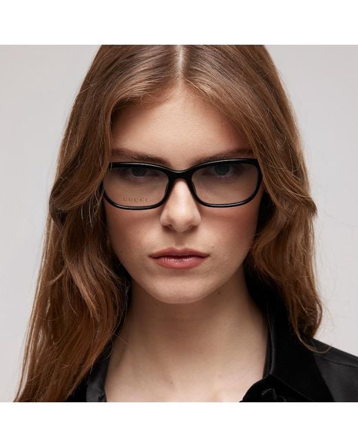 Gucci Brown Rectangular Optical Frame