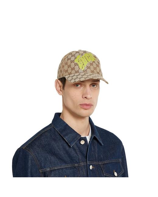 Gucci Green Gg Canvas Baseball Cap With Print for men