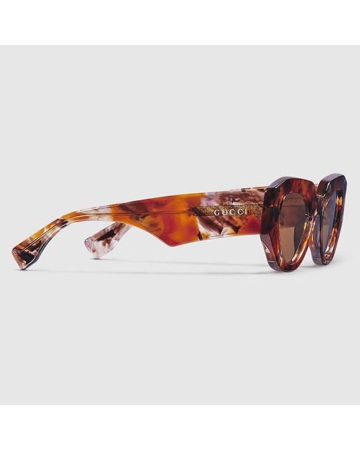 Lunettes De Soleil À Monture Œil-De-Chat Gucci en coloris Brown