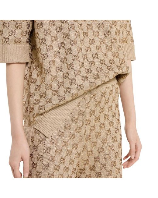 Gucci Natural Wool Cashmere Leisure Trousers With Crystals