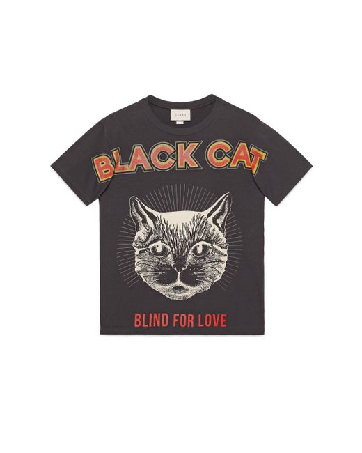 Gucci T-Shirt mit "Black Cat"-Print für Herren
