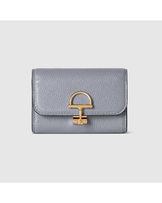 Gucci Blue Softbit Card Case, Leather