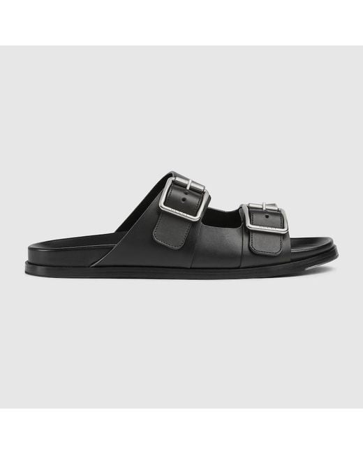 Gucci Black Sandal With Buckles for men