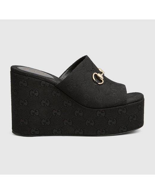 Sandalo Donna Con Zeppa E Morsetto, Taglia di Gucci in Black