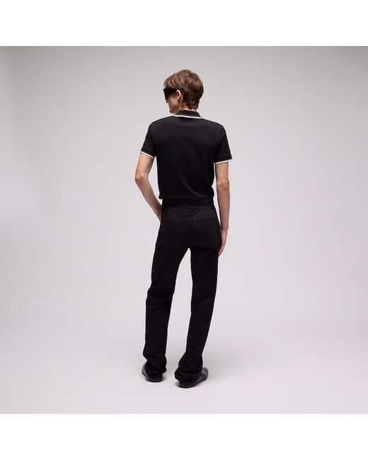 Gucci Black Cotton Piquet Polo Shirt With Embroidery for men
