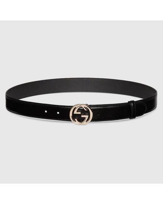 Gucci Black Belt With Interlocking G Buckle, Size 105