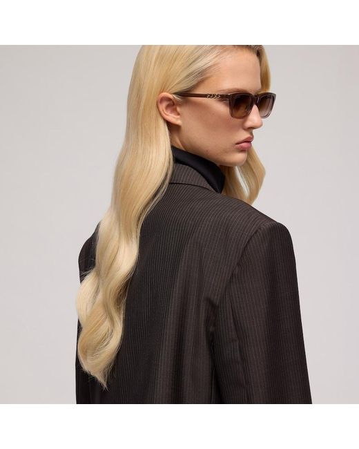 Gucci Brown Rectangular-Frame Sunglasses
