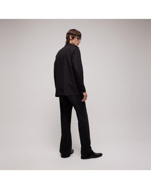 Gucci Black Gg Cotton Poplin Shirt for men