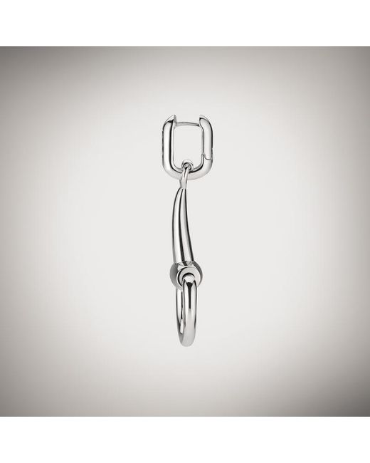 Gucci Metallic Horsebit Earrings, Palladium-Toned Metal